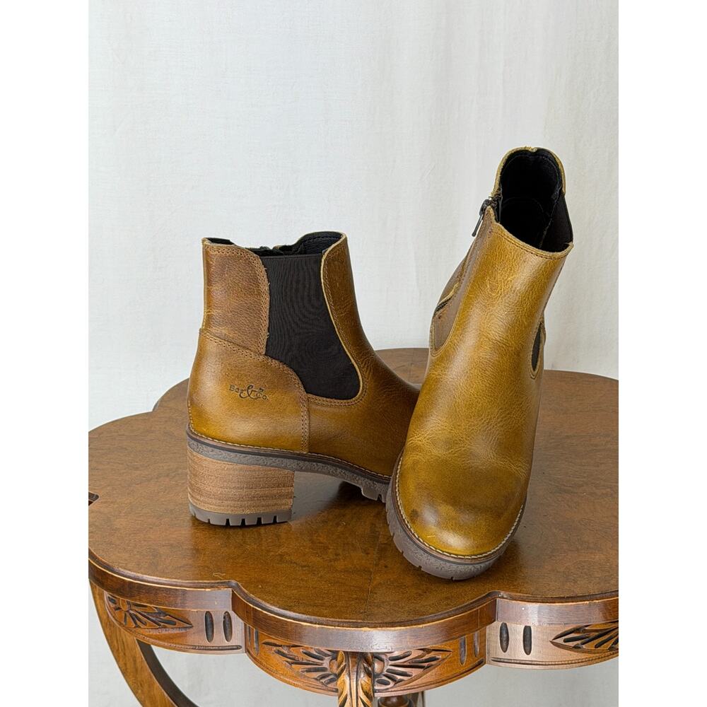 NIB Bos. & Co Waterproof Boot Mercy Boot Camel Chunky Heel Chelsea #0299 EU 40